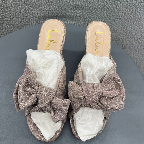 Lulus Dorothea Taro Shimmer Knotted High Heel Sandals Size 8.5 - Picture 6 of 15